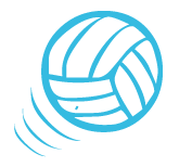 Icon springender blauer Basketball.